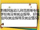 黔南民族幼儿师范高等专科学校有没有就业指导，好就业吗(就业指导及就业情况)