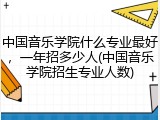 中国音乐学院什么专业最好，一年招多少人(中国音乐学院招生专业人数)