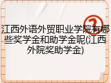江西外语外贸职业学院有哪些奖学金和助学金呢(江西外院奖助学金)
