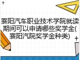 襄阳汽车职业技术学院就读期间可以申请哪些奖学金(襄阳汽院奖学金种类)