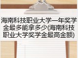 海南科技职业大学一年奖学金最多能拿多少(海南科技职业大学奖学金最高金额)