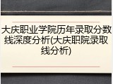 大庆职业学院历年录取分数线深度分析(大庆职院录取线分析)