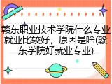 赣东职业技术学院什么专业就业比较好，原因是啥(赣东学院好就业专业)