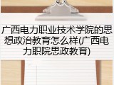 广西电力职业技术学院的思想政治教育怎么样(广西电力职院思政教育)