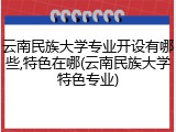 云南民族大学专业开设有哪些,特色在哪(云南民族大学特色专业)