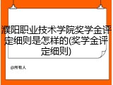 濮阳职业技术学院奖学金评定细则是怎样的(奖学金评定细则)