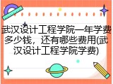 武汉设计工程学院一年学费多少钱，还有哪些费用(武汉设计工程学院学费)