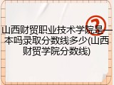 山西财贸职业技术学院是一本吗录取分数线多少(山西财贸学院分数线)