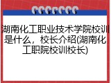 湖南化工职业技术学院校训是什么，校长介绍(湖南化工职院校训校长)