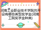 河南工业职业技术学院共开设有哪些类型奖学金(河南工院奖学金种类)