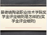 景德镇陶瓷职业技术学院奖学金评定细则是怎样的(奖学金评定细则)