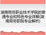 湖南商务职业技术学院的普通专业和特色专业详解(湖南商务职院专业解析)
