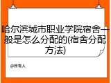 哈尔滨城市职业学院宿舍一般是怎么分配的(宿舍分配方法)