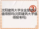 沈阳建筑大学含金量量吗，值得报吗(沈阳建筑大学值得报考吗)