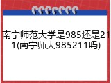 南宁师范大学是985还是211(南宁师大985211吗)