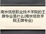 南京信息职业技术学院的王牌专业是什么(南京信息学院王牌专业)