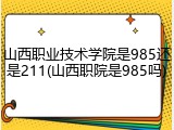 山西职业技术学院是985还是211(山西职院是985吗)