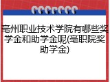 亳州职业技术学院有哪些奖学金和助学金呢(亳职院奖助学金)