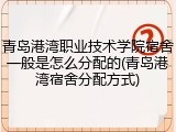 青岛港湾职业技术学院宿舍一般是怎么分配的(青岛港湾宿舍分配方式)