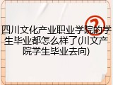 四川文化产业职业学院的学生毕业都怎么样了(川文产院学生毕业去向)