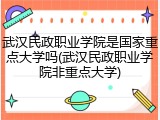 武汉民政职业学院是国家重点大学吗(武汉民政职业学院非重点大学)