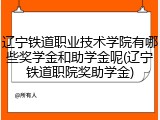 辽宁铁道职业技术学院有哪些奖学金和助学金呢(辽宁铁道职院奖助学金)