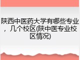 陕西中医药大学有哪些专业，几个校区(陕中医专业校区情况)