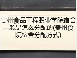 贵州食品工程职业学院宿舍一般是怎么分配的(贵州食院宿舍分配方式)
