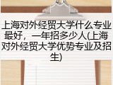 上海对外经贸大学什么专业最好，一年招多少人(上海对外经贸大学优势专业及招生)