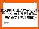 重庆青年职业技术学院有哪些专业，就业前景如何(重庆青职专业就业前景)