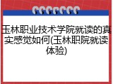 玉林职业技术学院就读的真实感觉如何(玉林职院就读体验)