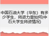 中国石油大学（华东）有多少学生，师资力量如何(中石大学生师资情况)