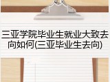 三亚学院毕业生就业大致去向如何(三亚毕业生去向)