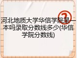 河北地质大学华信学院是一本吗录取分数线多少(华信学院分数线)