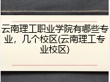 云南理工职业学院有哪些专业，几个校区(云南理工专业校区)