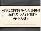 上海戏剧学院什么专业最好，一年招多少人(上戏招生专业人数)