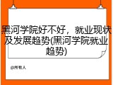 黑河学院好不好，就业现状及发展趋势(黑河学院就业趋势)