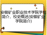 安徽矿业职业技术学院学校简介，校史概述(安徽矿业学院简介)