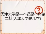 天津大学是一本还是本科第二批(天津大学是几本)