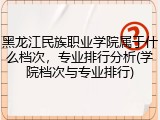 黑龙江民族职业学院属于什么档次，专业排行分析(学院档次与专业排行)