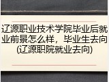 辽源职业技术学院毕业后就业前景怎么样，毕业生去向(辽源职院就业去向)