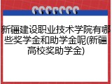 新疆建设职业技术学院有哪些奖学金和助学金呢(新疆高校奖助学金)