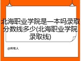 北海职业学院是一本吗录取分数线多少(北海职业学院录取线)