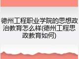 德州工程职业学院的思想政治教育怎么样(德州工程思政教育如何)