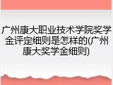 广州康大职业技术学院奖学金评定细则是怎样的(广州康大奖学金细则)