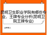 昆明卫生职业学院有哪些专业，王牌专业分析(昆明卫院王牌专业)
