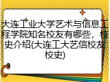 大连工业大学艺术与信息工程学院知名校友有哪些，校史介绍(大连工大艺信校友校史)