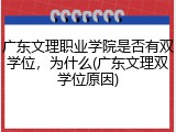 广东文理职业学院是否有双学位，为什么(广东文理双学位原因)