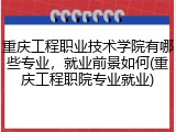 重庆工程职业技术学院有哪些专业，就业前景如何(重庆工程职院专业就业)