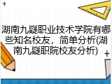 湖南九嶷职业技术学院有哪些知名校友，简单分析(湖南九嶷职院校友分析)